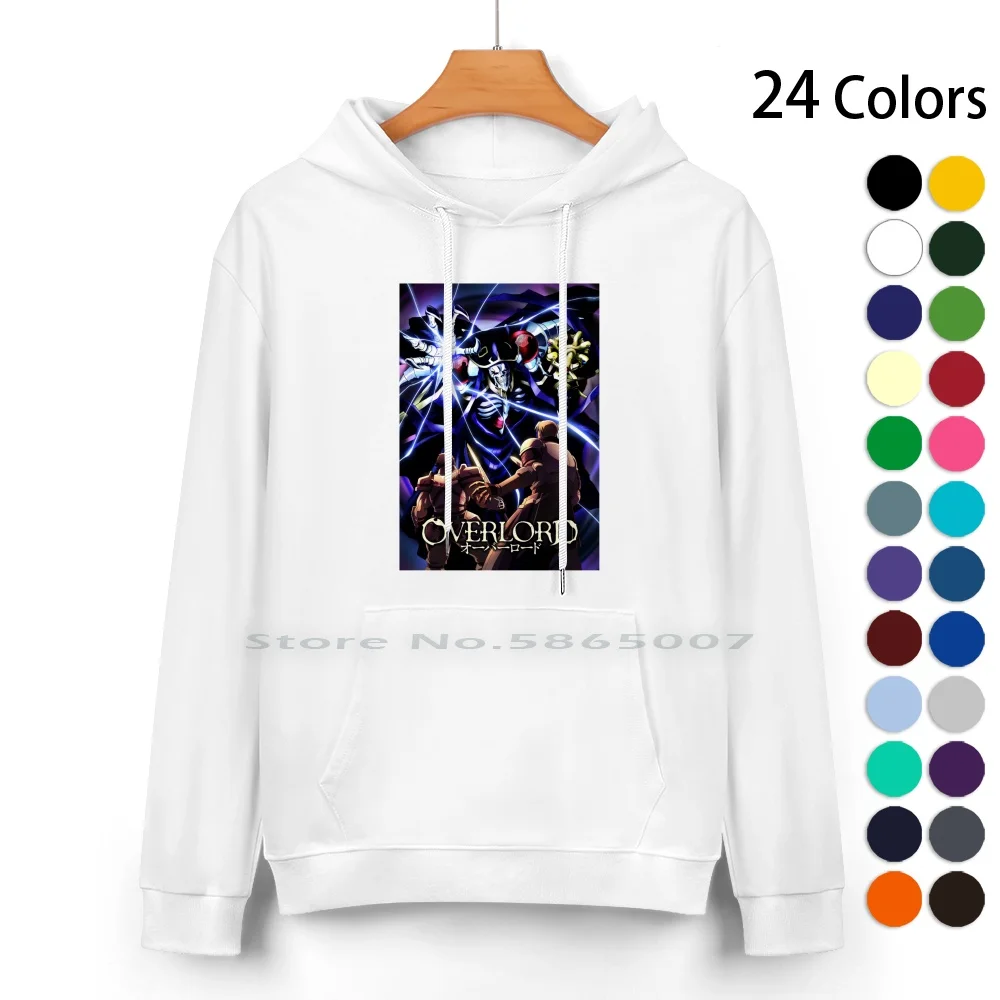 Overlord Pure Cotton Hoodie Sweater 24 Colors Overlord Skeleton Anime Sleeve Classic Freak Geek Animation Cartoon Fight Spirit