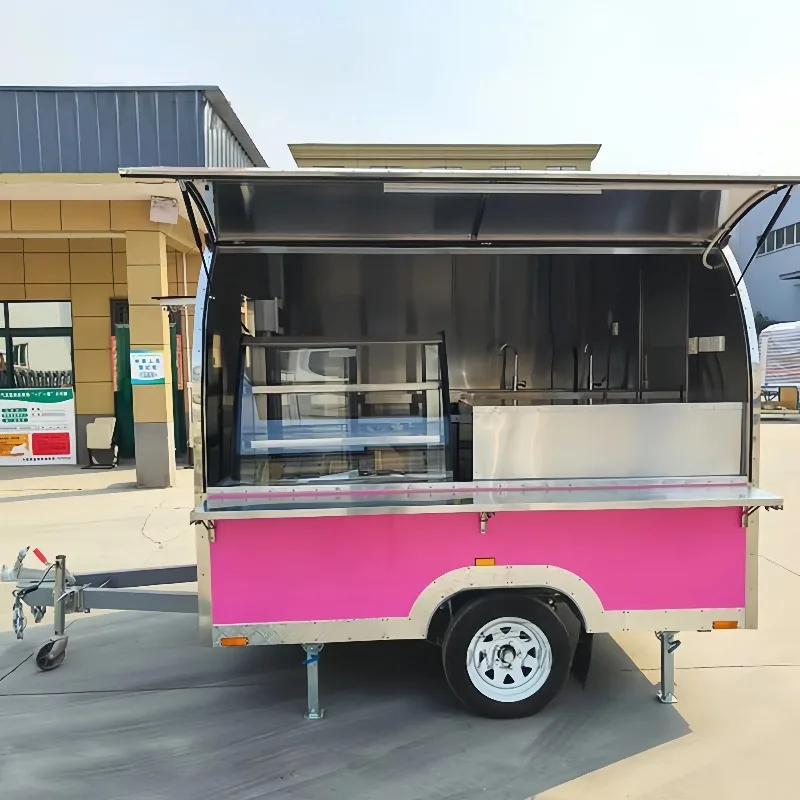 

Food Cart Full Kitchen Mobile Food Trailer Ice Cream Truck Hot Dog Cart Juice Bar Mobile Restaurant Coffee Food Trailer