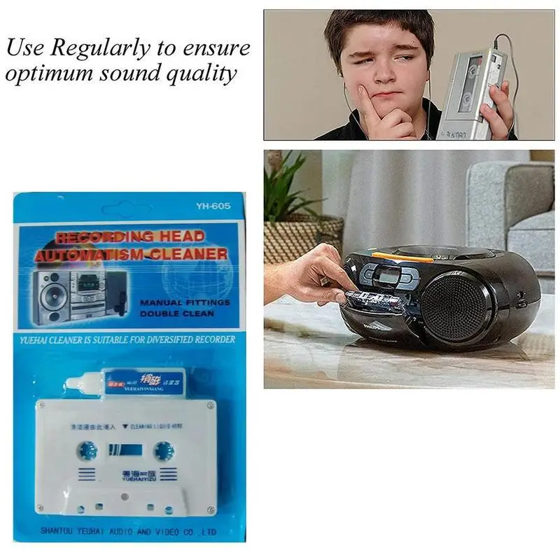 605 Cassette Tape Head Cleaner Demagnetizer Kits Audio Deck Restore The Cassette Magnetic Head Tape Recorder Cleaner Fluids