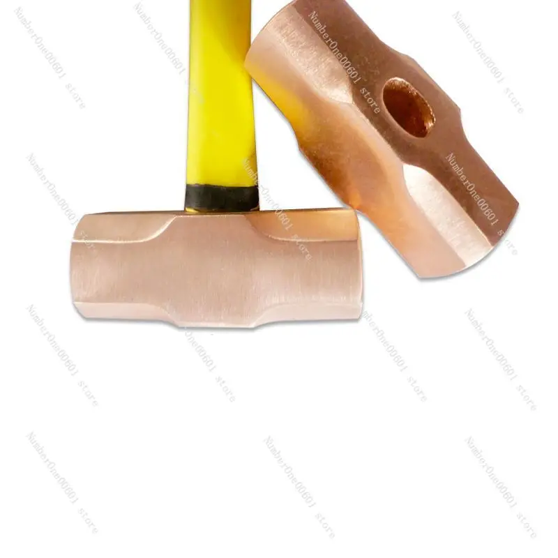 Pure Copper Explosion-proof Copper Hammer 1P-20 Pound Wooden Handle Octagonal Hammer Rubber Handle