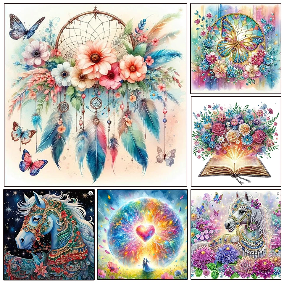 

Handcrafted 5DDIY Cartoon Animal Flower Diamond Painting Kit Water Diamond Cross Embroidery Diamond Mosaic Home Decoration