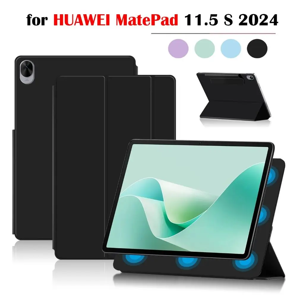 Magnetic Tablet Case Smart Multi-Angle Viewing Tablet Stand Cover Anti Scratch Trifold Stand for HUAWEI MatePad 11.5 S 2024