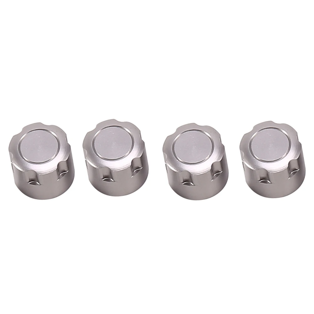 AS96-8PCS Aluminum Center Lock Nut Metal Wheel Caps Nuts For Axial SCX10 Traxxas TRX4 1/10 RC Crawler Car Parts,Silver
