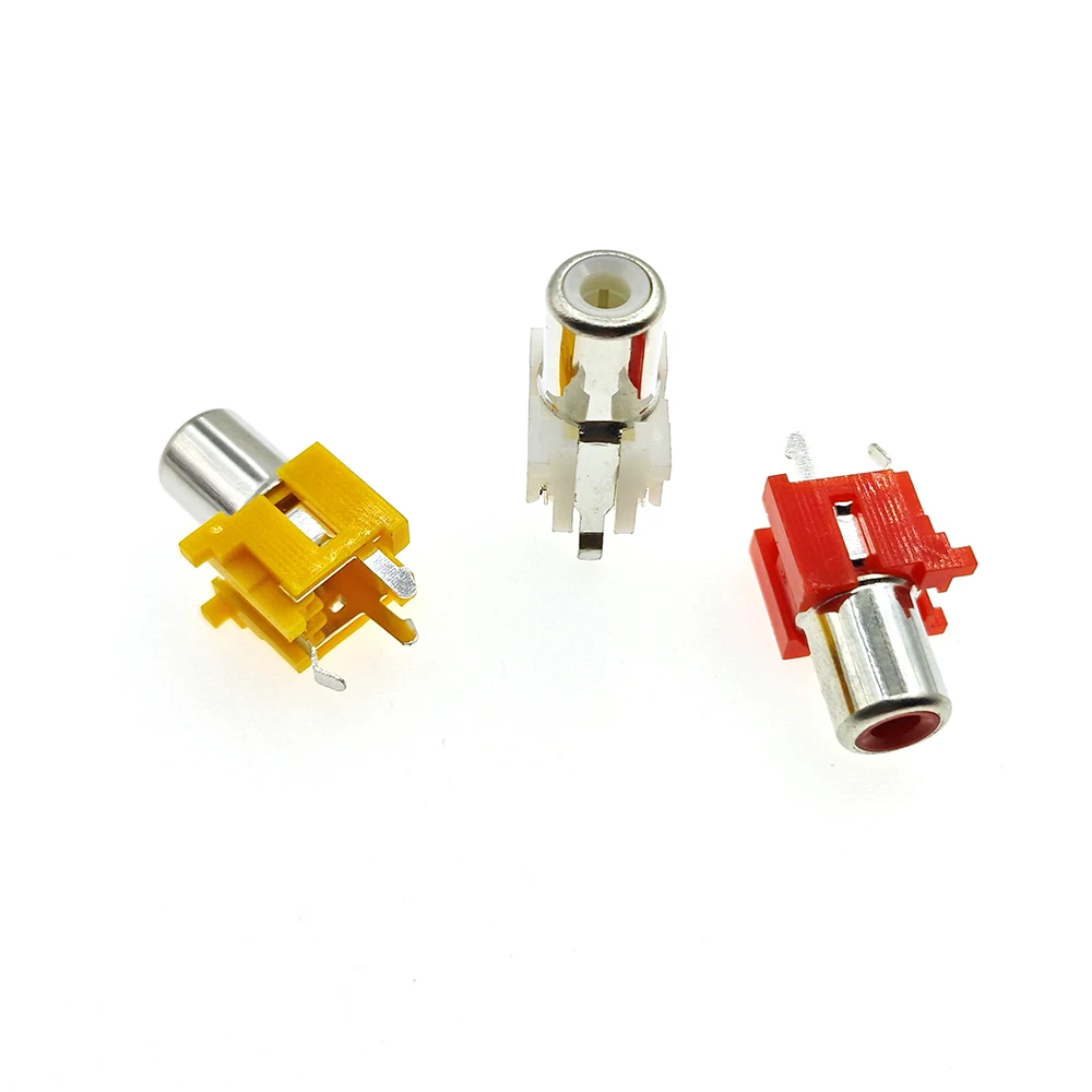 5PCS AV Co-Core Socket 3Pin RCA Seat Single Hole PCB Welded Audio And Video Socket lotus Seat AV-8.4-6A