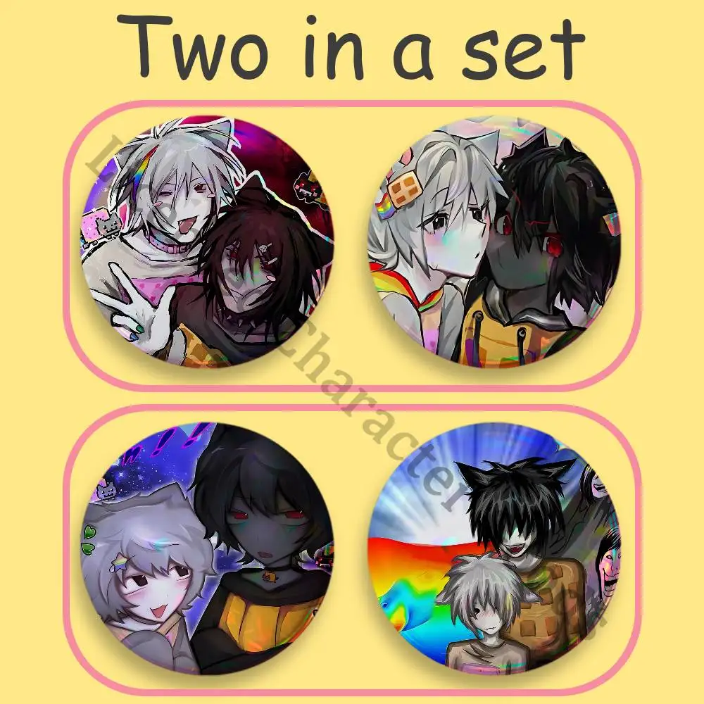 T-Tac N-Nyan Cat 2-Piece Set Badges Artist Alley Fan-made Merch Large 75 58 44 32 25 mm Mini