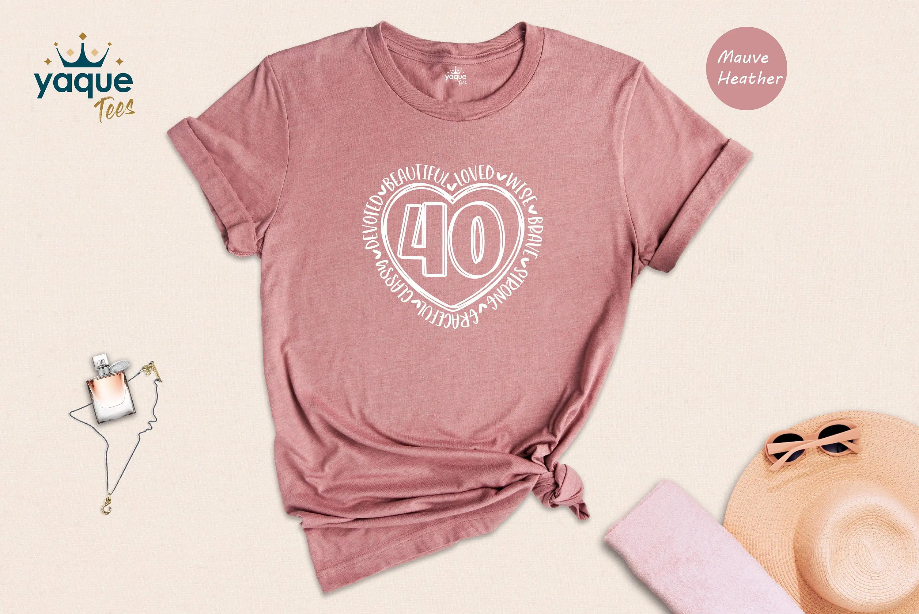 40Th Birthday T Shirt Heart Party Women Hello Forty Apparel