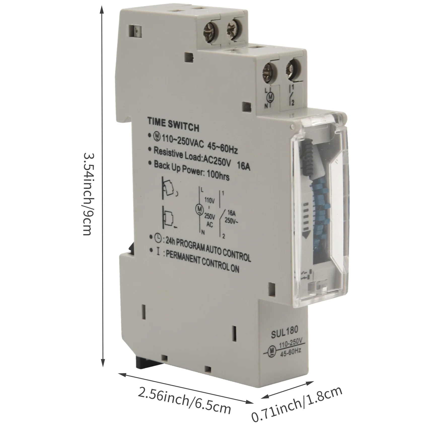 SUL180a 15 Minutes Mechanical Timer 24 Hours Programmable Din Rail Timer Time Switch Relay Measurement Analysis Instruments New