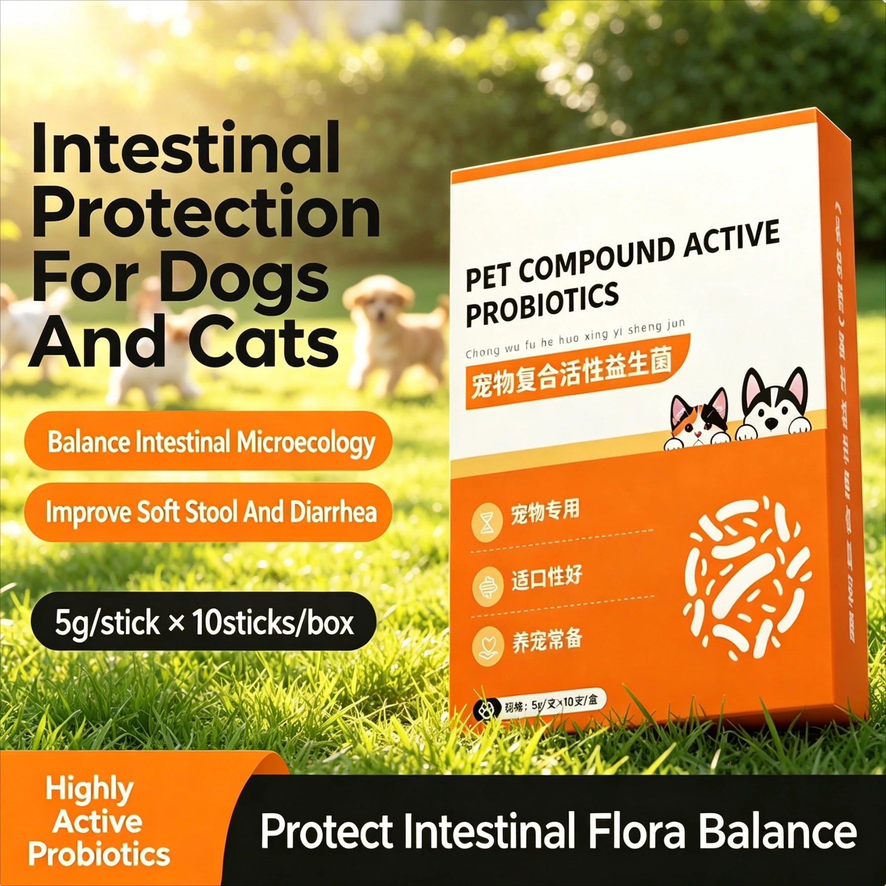 Probiotic for Dogs - with Natural Digestive Enzymes + Prebiotics - Stomach Relief + Gas & Constipation