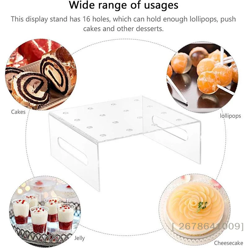 Clear Acrylic Push Pop Holder Stand, Cake Pop & Lollipop Organizer Party Dessert Table Rack for Baking Display〔YY33〕 view 3