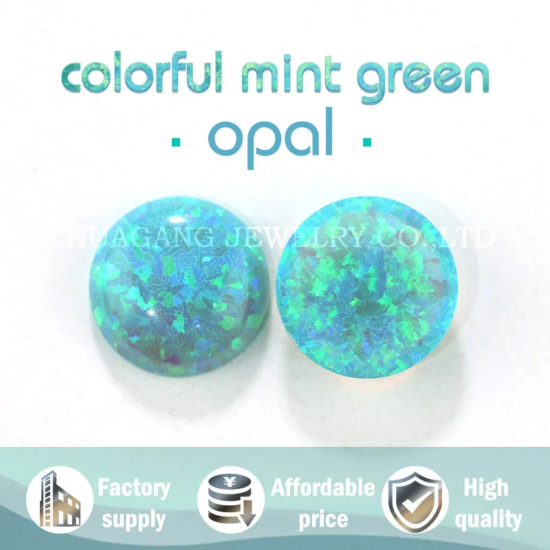 

Synthetic Opal Loose Beads Flat Base Cabochon Mixed Synthetic Created Gemstones Round Multicolor Opal Stones For Jewelry