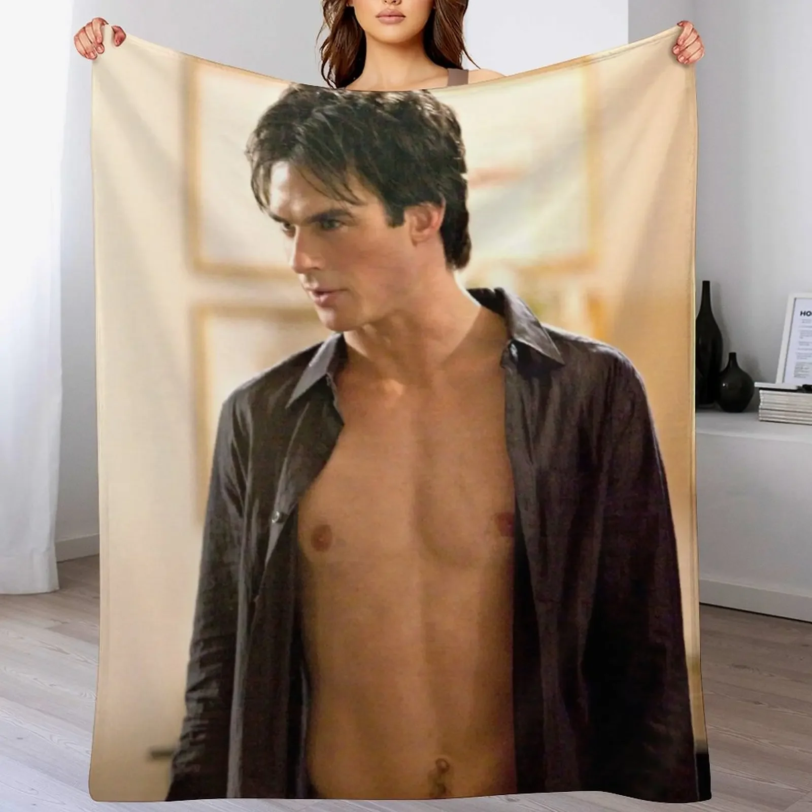 

hot damon scene Throw Blanket halloween Shaggy Vintage Luxury Brand Blankets
