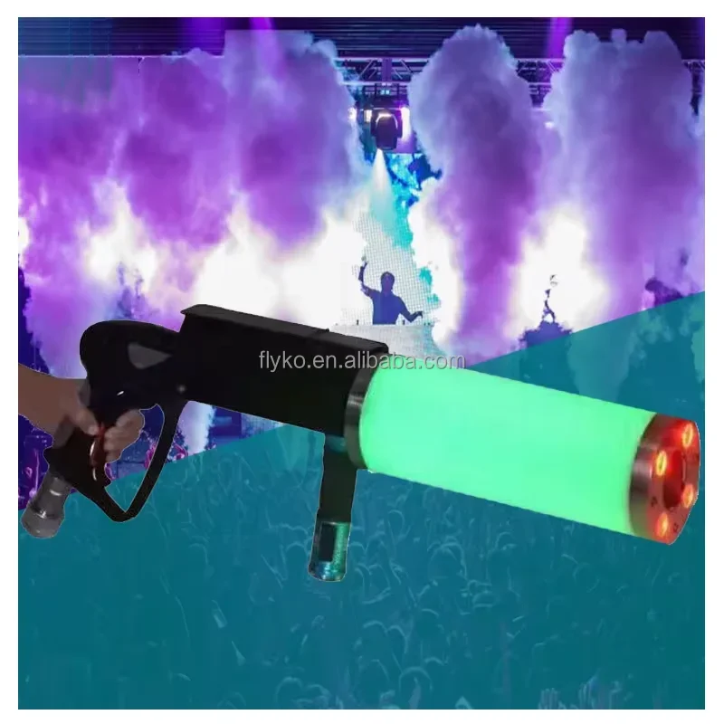 เครื่องพ่นควันสำหรับดีเจปาร์ตี้อุปกรณ์สร้างเอฟเฟกต์บนเวทีเครื่องยิง CO2 LED แบบมืออาชีพ