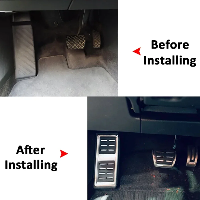 ل Volkswagen VW GOLF 7 MK7 مقعد بولو إيبيزا أودي A1 سكودا Kamiq الفولاذ المقاوم للصدأ سيارة مسرع الفرامل القدم الراحة غطاء دواسة #4