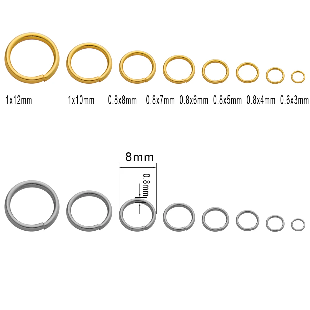 Aço inoxidável Open Jump Anéis, Strong Split Anéis, Conectores para Colar e Pulseira, Fazer Jóias, Descobertas Fornecedor, 100 PCs, 200PCs