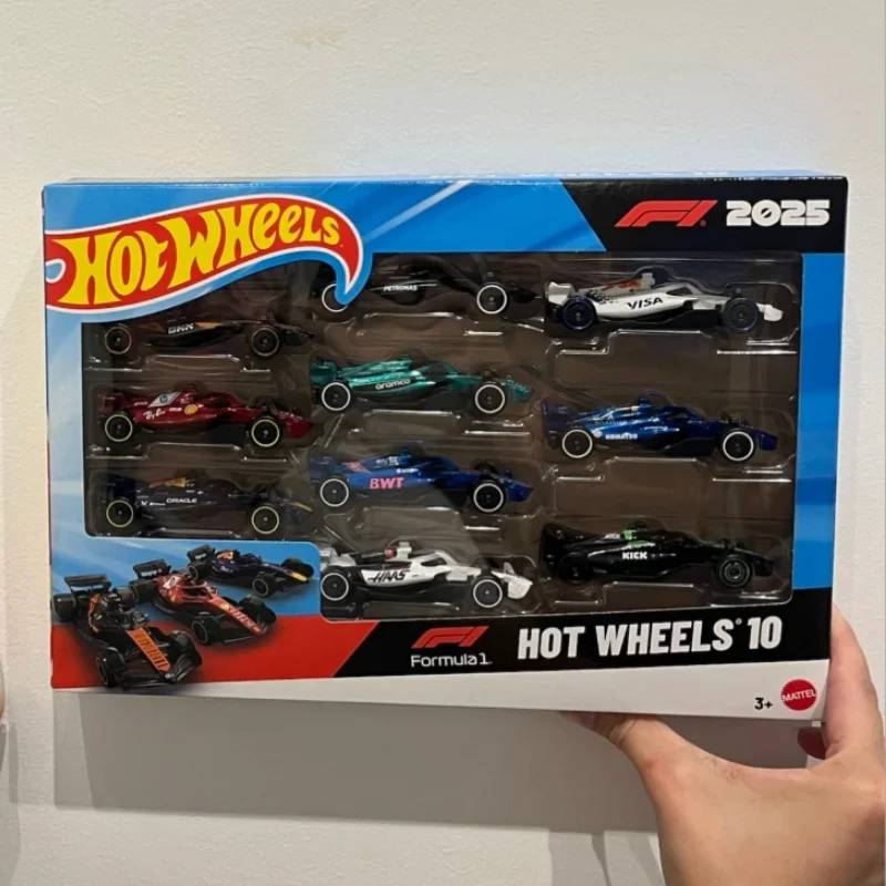 Hot Wheels Formula 1 Race Cars 2025 10 Pack Die Cast Mini Car Model Set Includes Ferrari Mercedes Red Bull For Collection