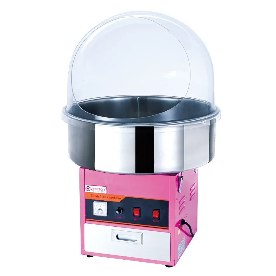 

Industrial snack machine Cotton Candy Machine with glass cover for restaurant use Campbon ZH-3703A Cotton Candy Machine