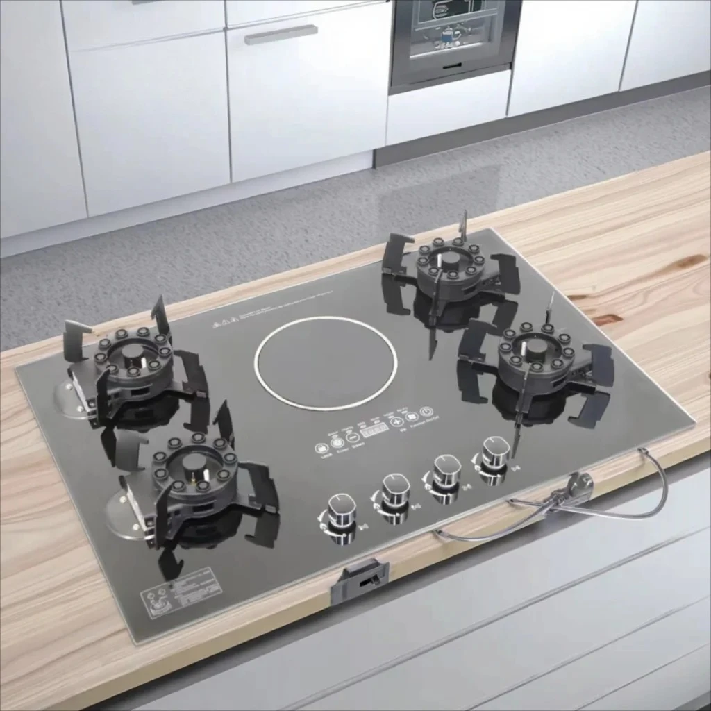 Built-In 5 Burner Gas and Electric Cooktop for Household Use Gas Hob Gas Stove for Industrial and Residential Use