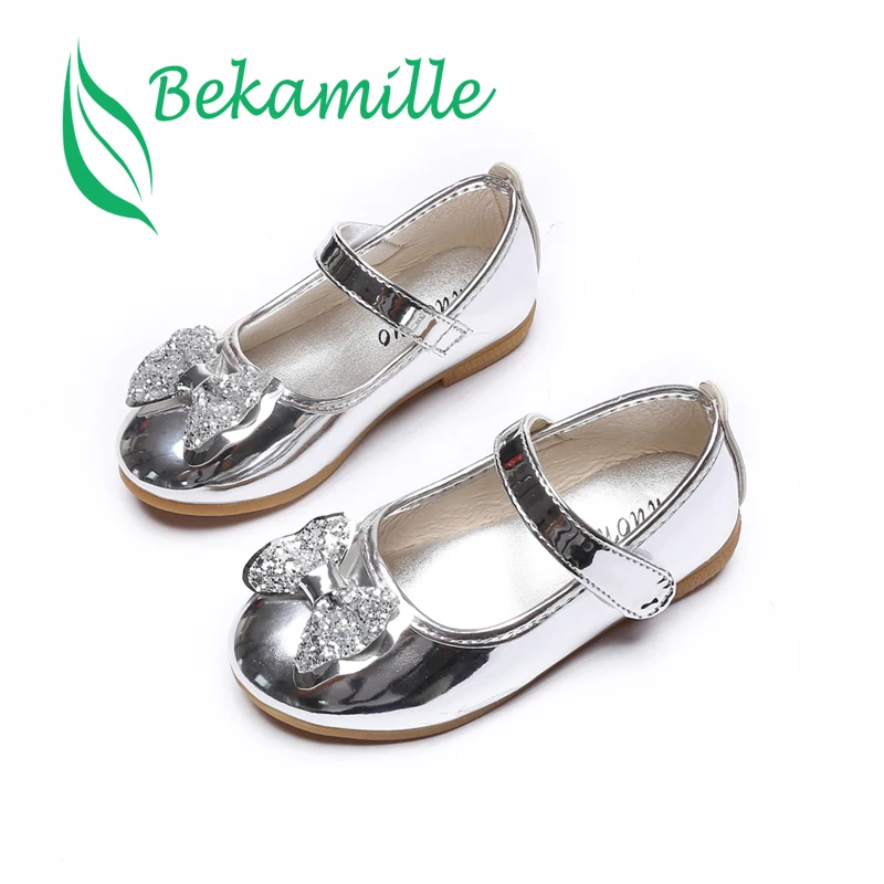 New Summer Autumn Children Shoes Girls Sandals sequins Bow Princess leather shoes Girls Casual Shoes dance shoes