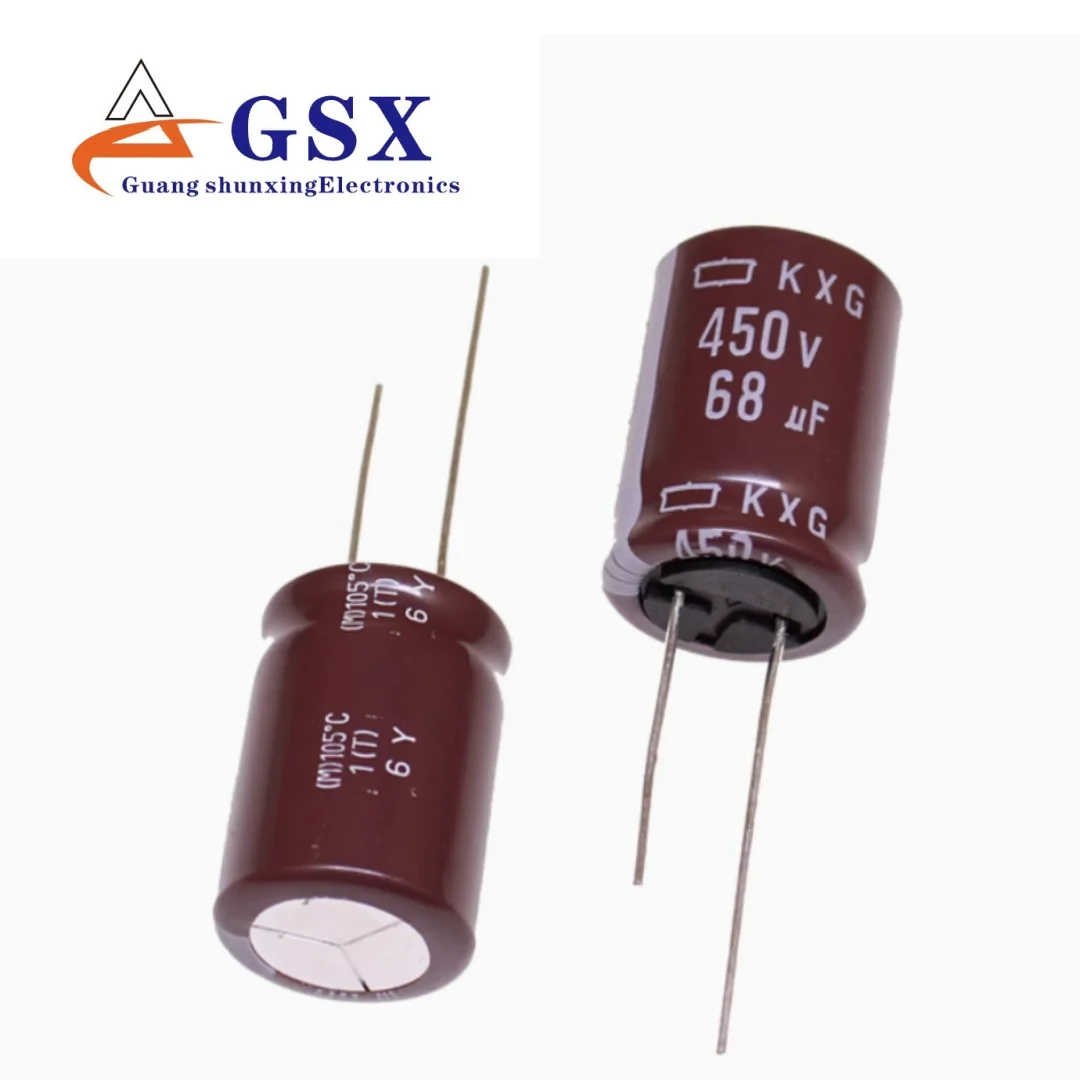 

Imported aluminum electrolytic capacitor 450v68uf 18*25 18*31.5 Black King Kong KXG high-frequency long-life