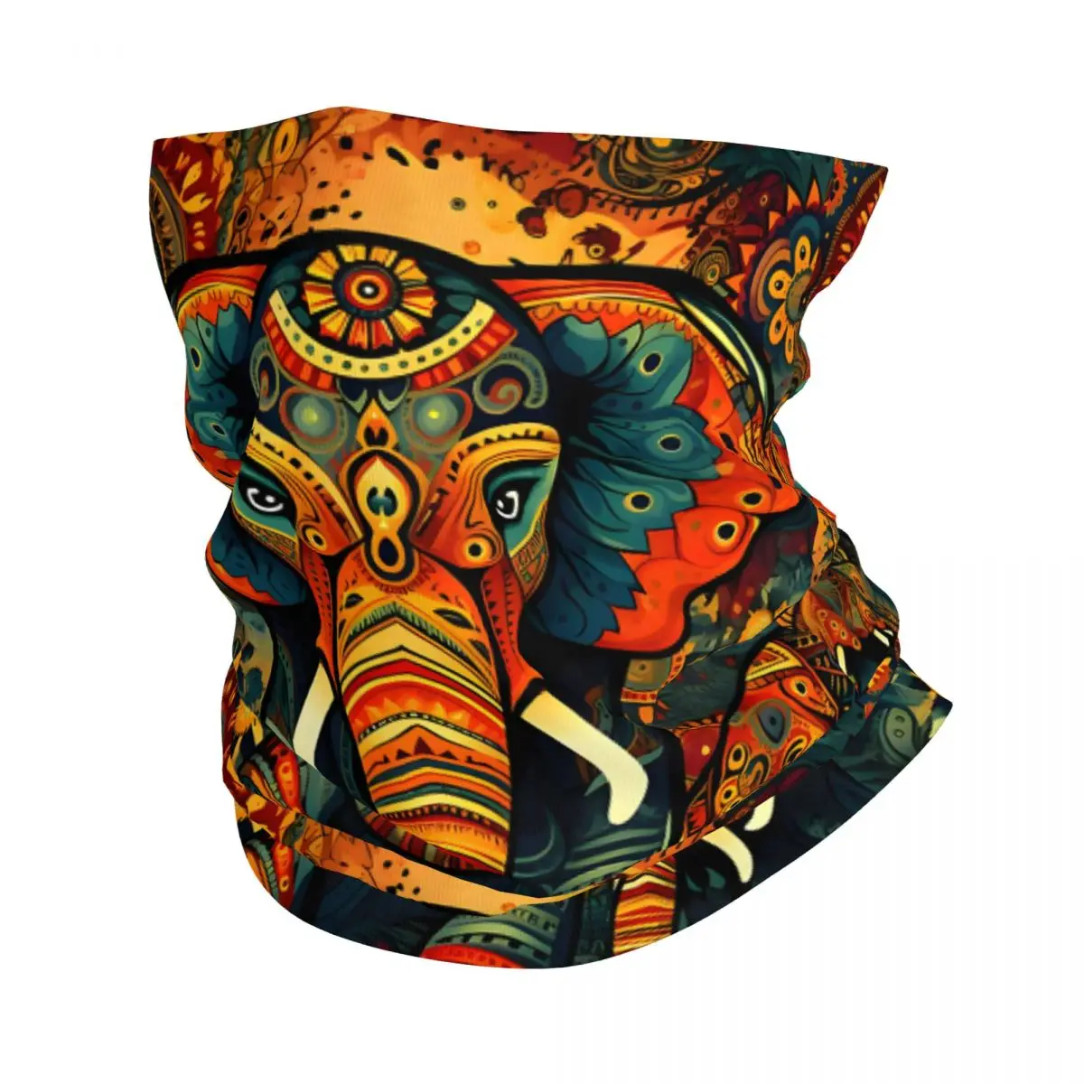 Elephant Art Thin Bandana Neck Gaiter Elephant Art Wrap Scarf Headband Neck Cover