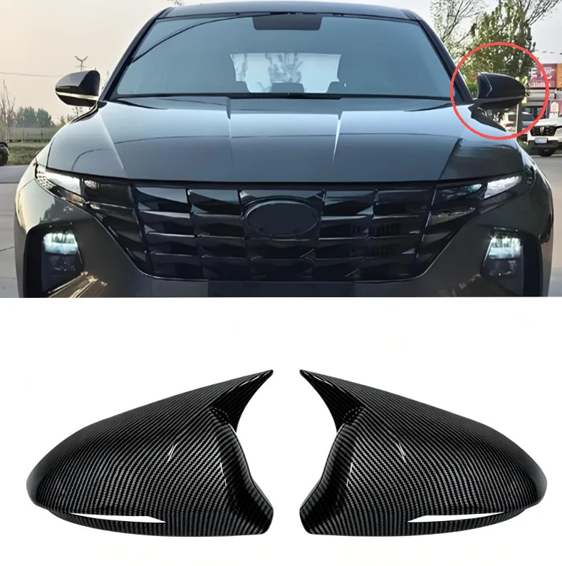 for 21-25 Hyundai Tucson L horn reversing mirror cover housing special carbon fiber pattern decorative sticker modification