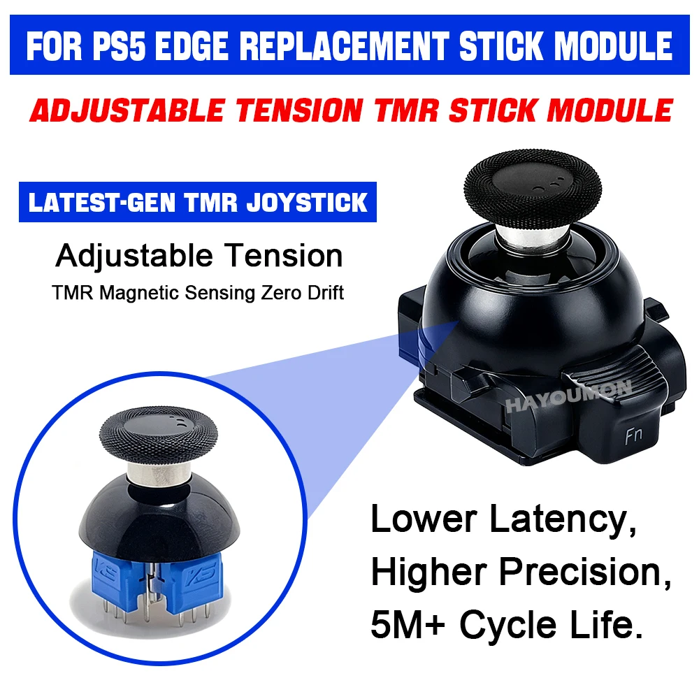 New Adjustable Tension Anti-Drift TMR Joystick Plug&Play Thumb Stick Module for PS5 Edge Controller Upgrade Repair Accessories