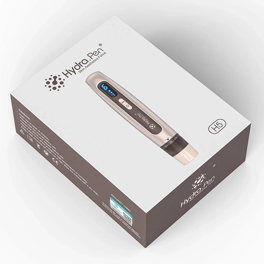 H5 Hydra Pen Derma Microneedle Pen 4-Pole EMS Microcurrent Mesotherapy - With 30 Pcs Automatic Serum Needles Gifts