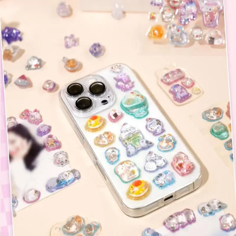 漫画かわいい動物 3D レリーフクリスタルステッカー DIY スクラップブックステッカー電話ケース装飾ギフト