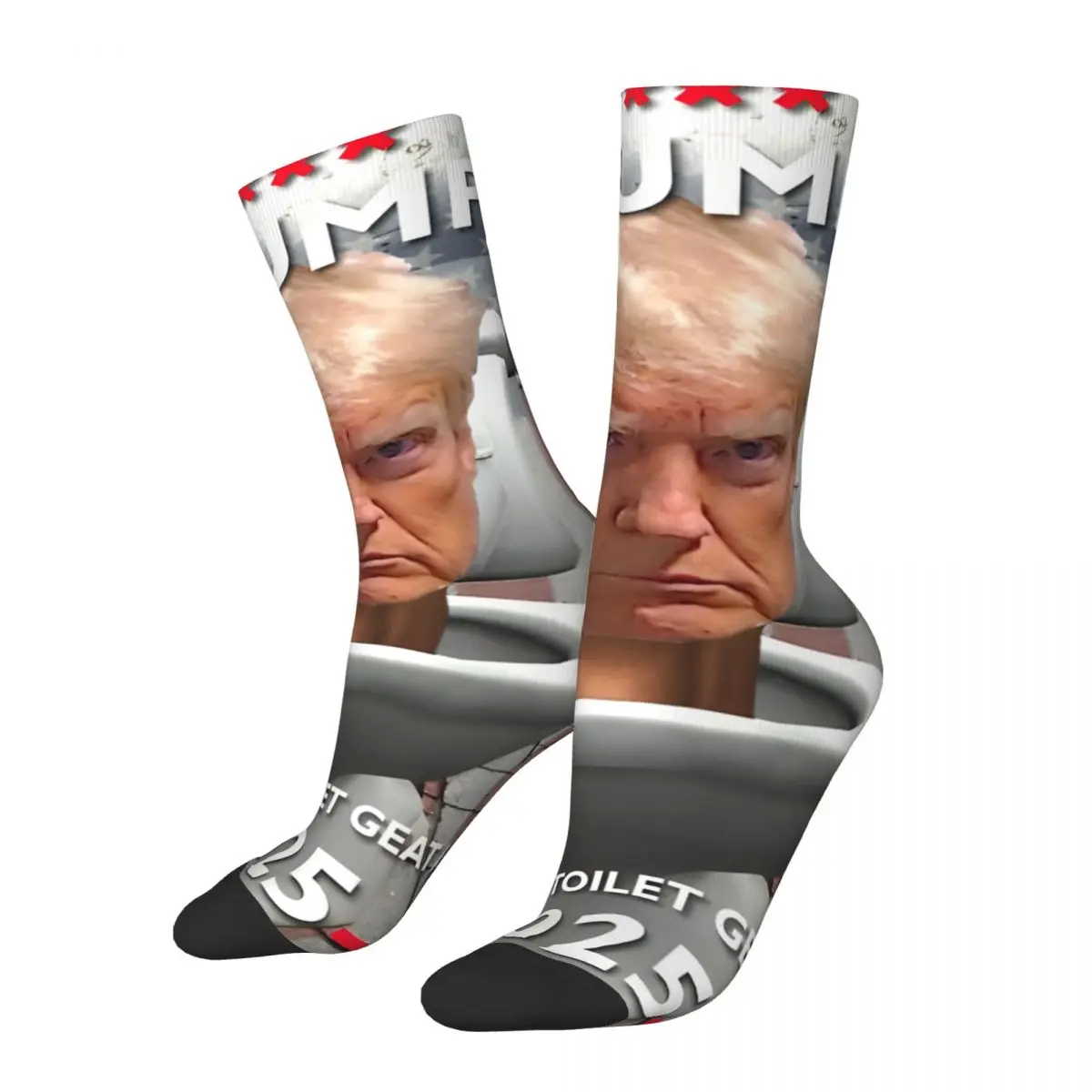 Crazy compression Fun Sock for Men Harajuku T-Trump Quality Pattern Crew Sock Novelty