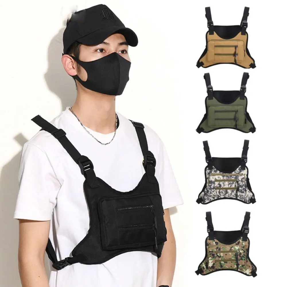 

Adjustable Sports Vest Bag Multi-functional Lightweight Multi-functional Chest Bag Water Resistant Oxford Cloth MOLLE Chest Bag