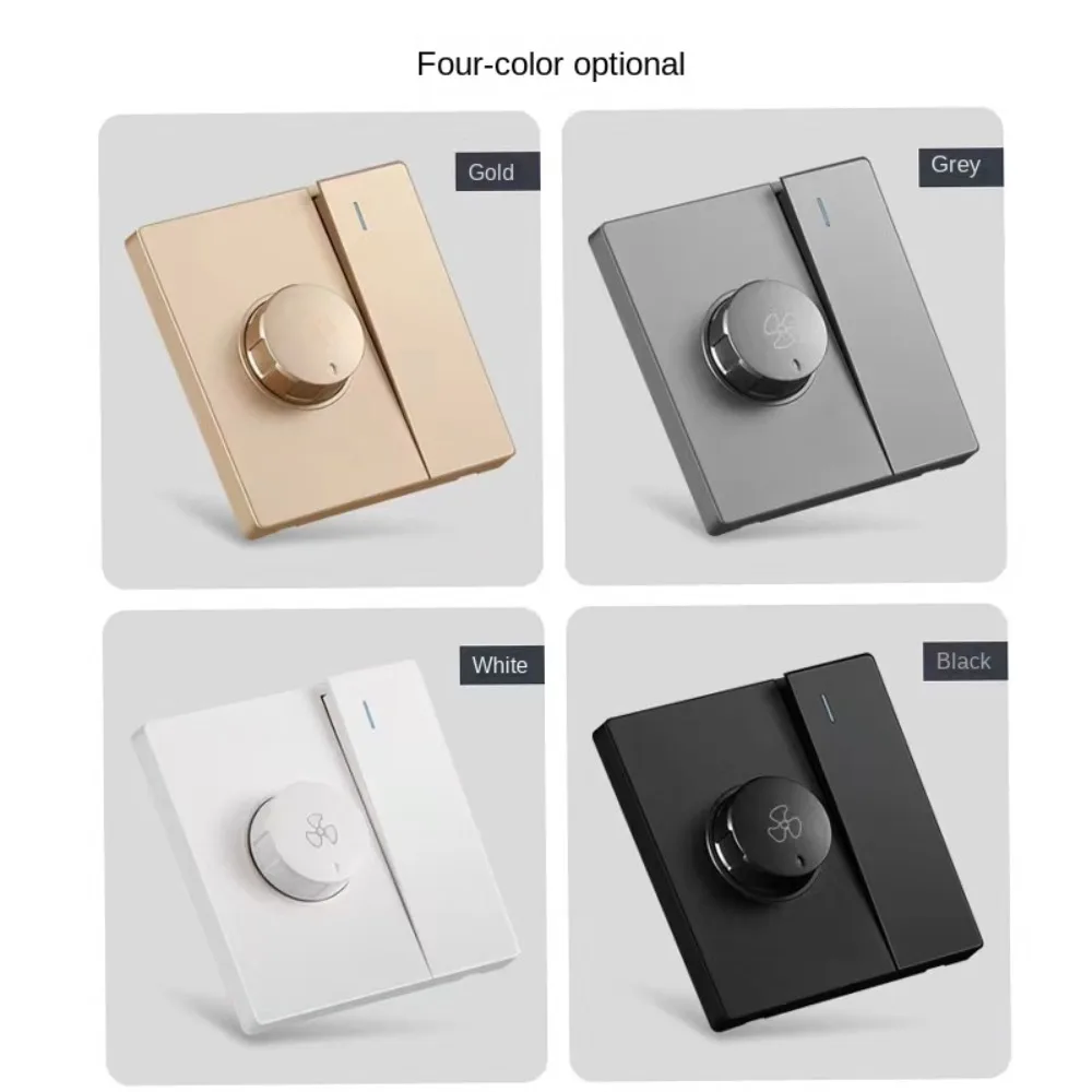 Concealed Installation Fan Switch 110-240V 60mm Hole Spacing Fan Speed Control Switch High-power New National Standard