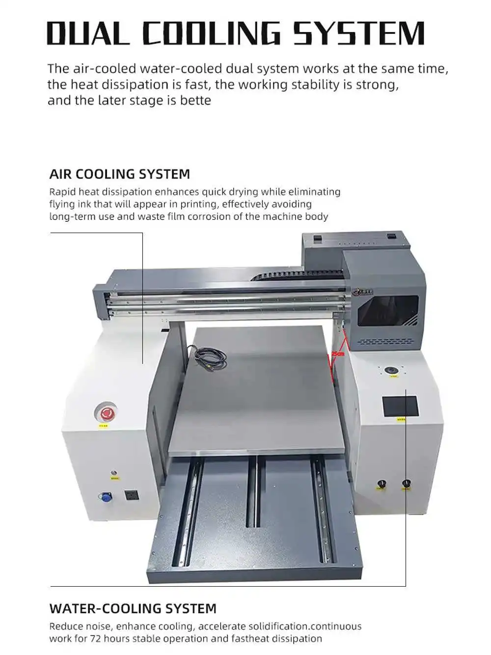 XP600 Print Head CCD Camera CMYK For Cloths Leather 6090 Semi-Automatic New Inkjet UV Flatbed Printer 3 Heads 2400 DPI