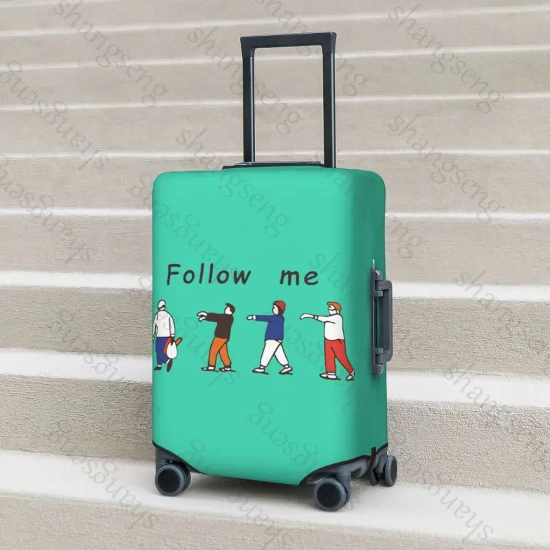 follow me Colorful Characters Painting Thicken Luggage Cover Elasticity Trolley dust cover Suitcase Protection Suitcase Case