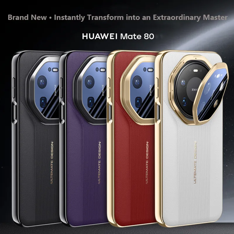

Роскошный кожаный чехол для телефона Huawei Mate 80 Pro Max Mate 80 80Pro 80 RS 5G, противоударный защитный чехол с матовым кронштейном для объектива