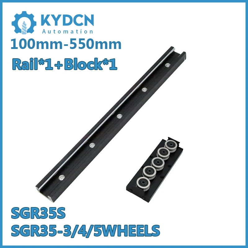 

SGR35 BLACK Built-in Dual-axis Linear Guide Rail and Linear Guide Block 100-550mm Inner Roller Bearing Guide and Block Set