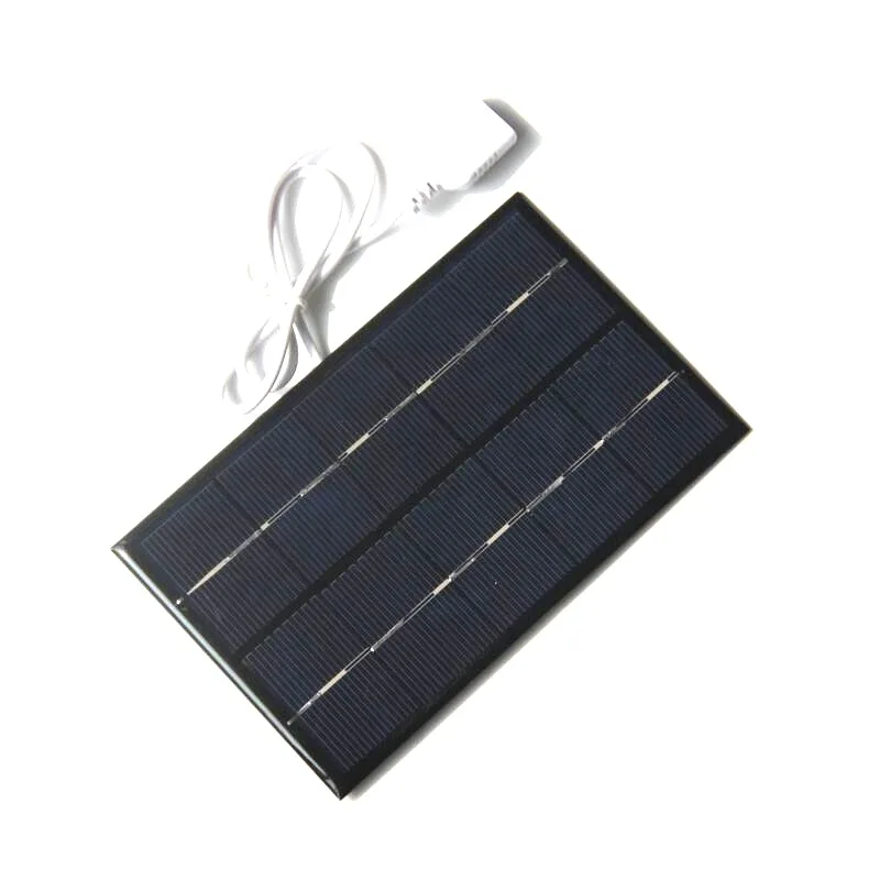 Portable USB Solar Panel 5V 2W Solar Charger Polysilicon Panels Mini Solar System for Cell Phone Battery Power Bank Charging