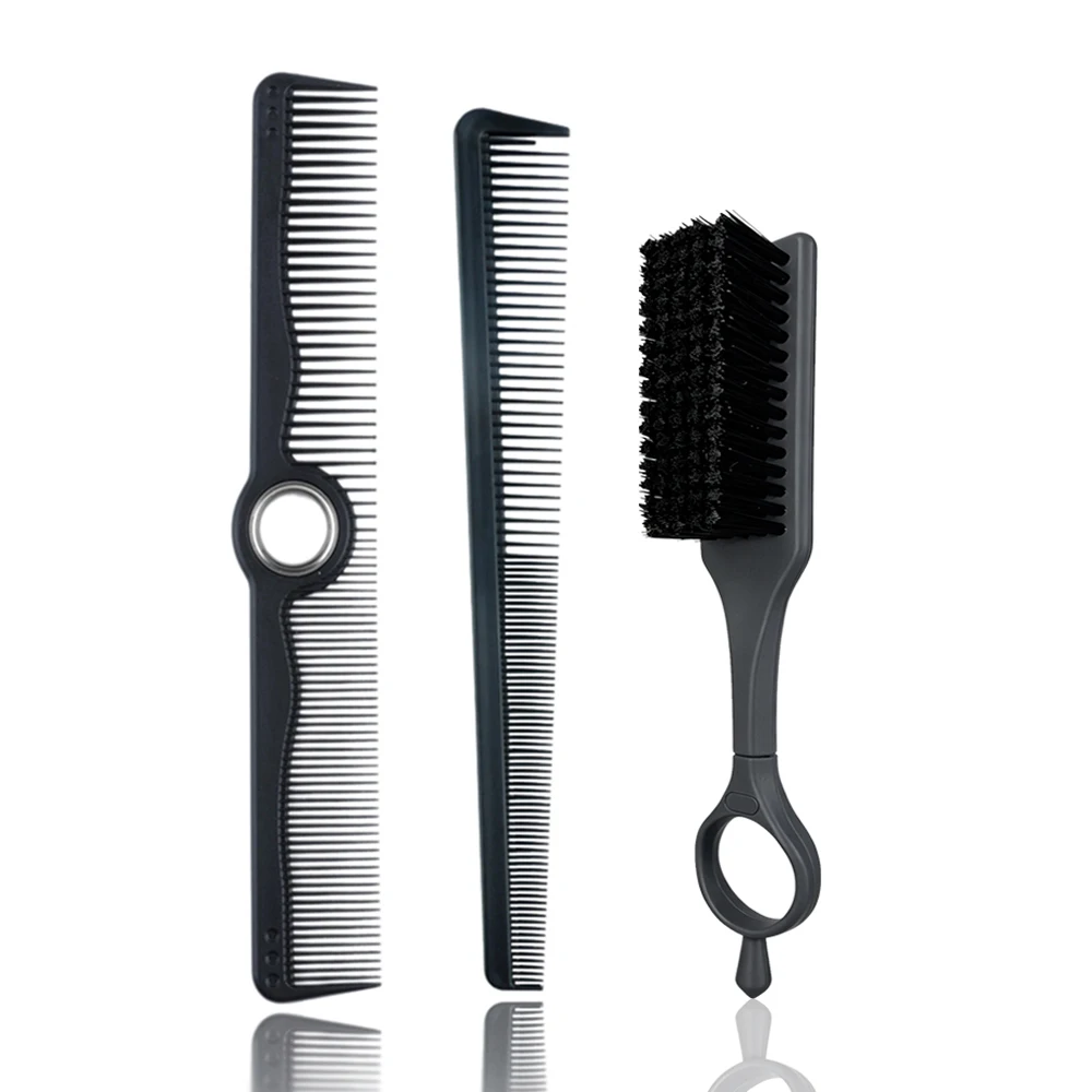 3-teiliges neues Profi-Friseurwerkzeug-Set, drehbare Doppelzahn-Haarschneidekämme, rotierende Mini-Fade-Haarbürste, antistatischer Taper-Kamm zum Stylen – Detail 24