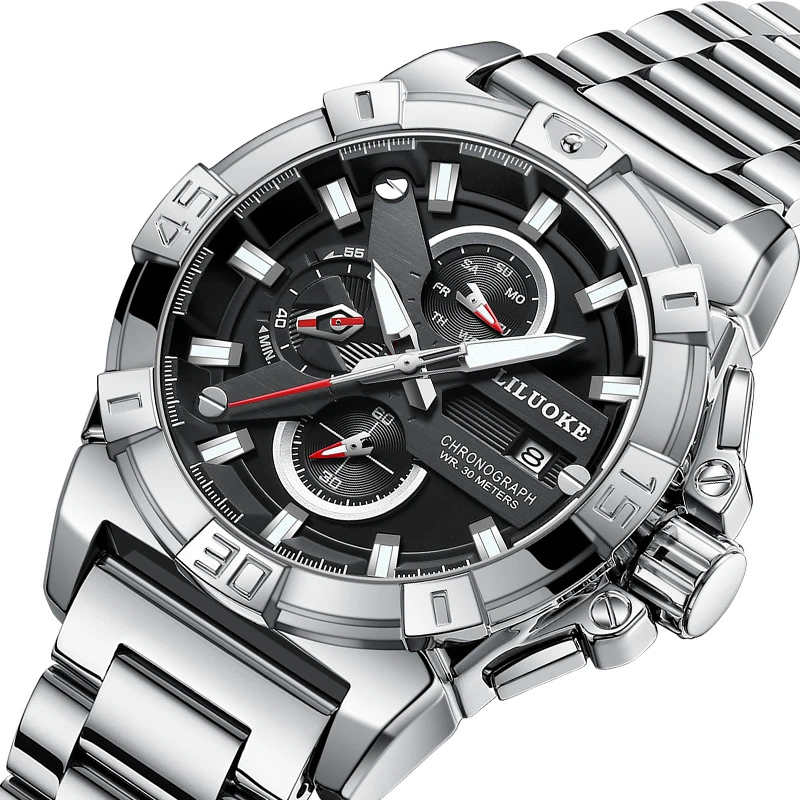 

UTHAI CQ466 Модные мужские часы, высококачественные шестиконтактные водонепроницаемые светящиеся кварцевые часы, легкие роскошные часы в подарок, часы для мужчин