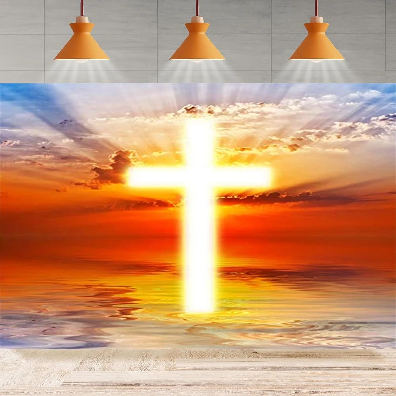 

Фон для фотосъемки Христианский крест Божественные огни Святой свет Святой дух Религиозная вера Лорд Молись Домашняя вечеринка Фон Стена