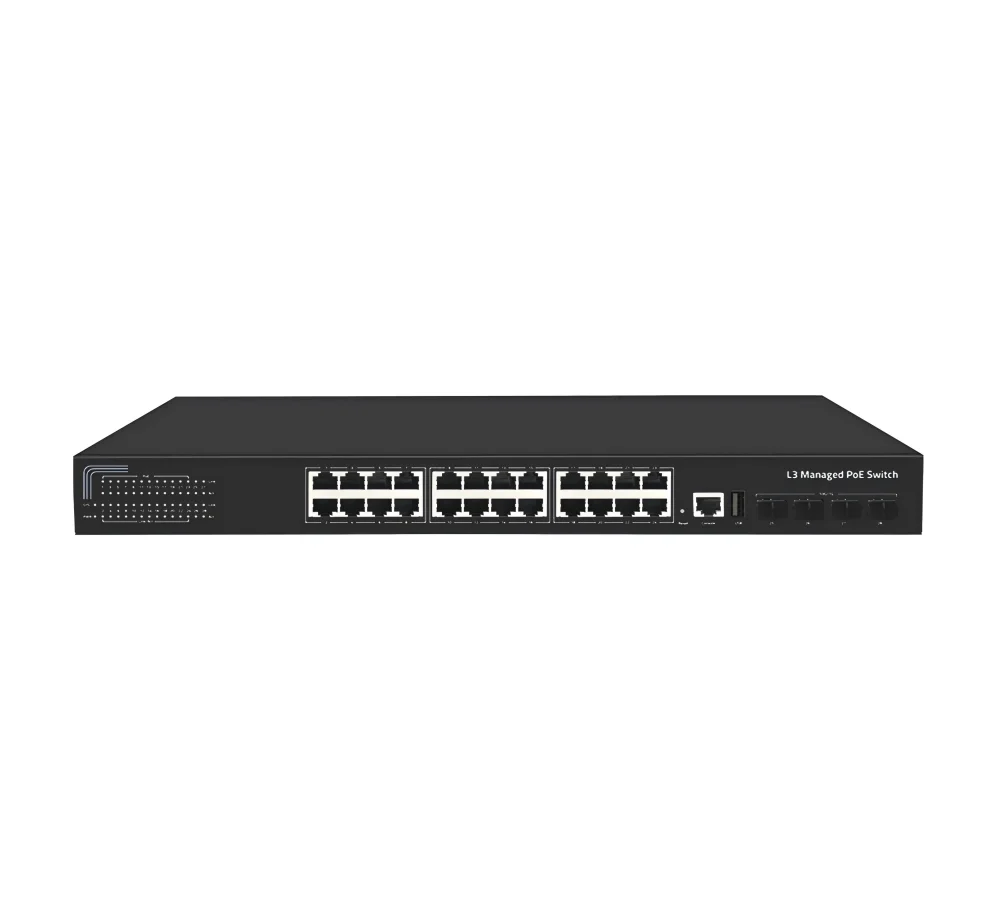 Switch di rete gestito Gigabit L2+ Pro a 24 porte Switch Ethernet SFP+ USB 4 x 10 Gb con montaggio su rack da 28 porte 1U