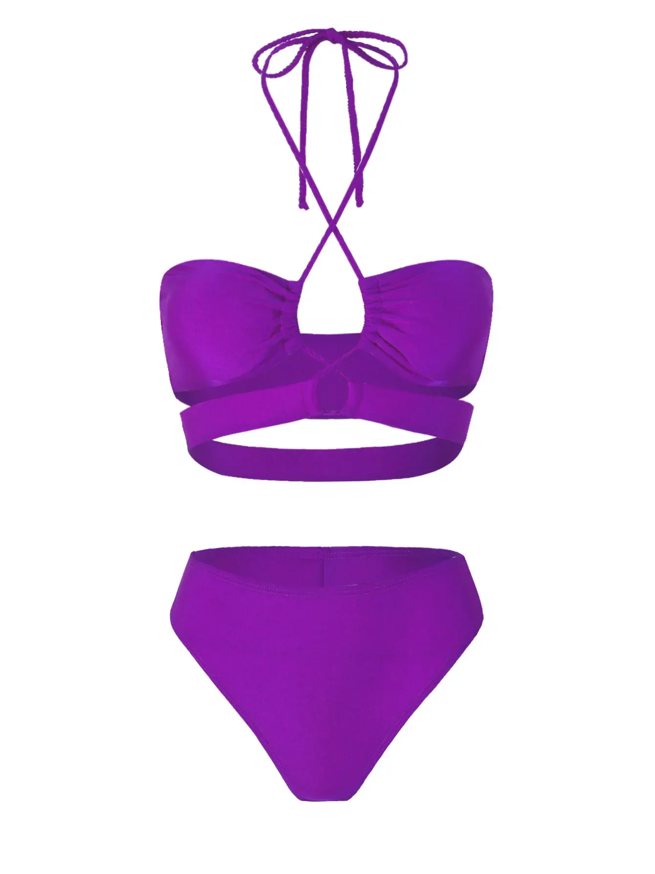 แฟชั่นเซ็กซี่ Halter ตัดบิกินี่ผู้หญิงชุดว่ายน้ํา 2025 เอวสูง Biquini Lady ชุดว่ายน้ําชุดว่ายน้ําหญิง Beachwear ชุด