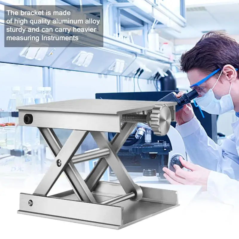 Lab Jack Lift Table Aluminium Alloy Laboratory Jack Scissors Stand Adjustable Router Lift Platform Support Weight 60kg