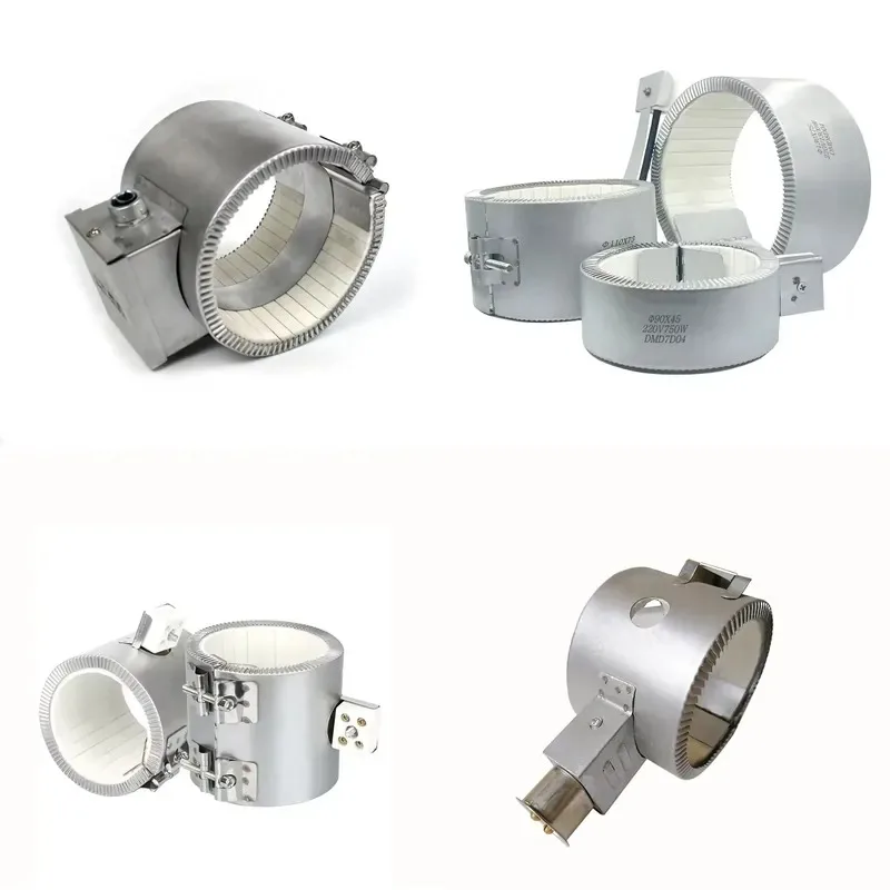 380V Electric Heating Barrel Ceramic Ribbon Heater with Thermocouple 300W 400W 500W High Precision 65 132