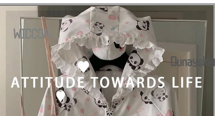 Jirai Kei Y2K kawaii نمط مائي الدب الياباني مقنعين ملابس واقية من الشمس الصيف طويلة الأكمام رقيقة ملابس واقية من الشمس