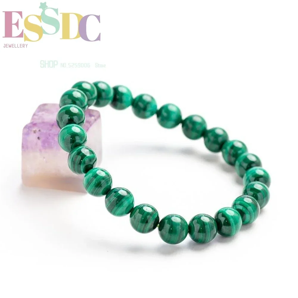 Natural Malachite Crystal Bracelet Women's Green Hand String Gift 8mm Original Stone Fashion Fine National Style Simple Retro