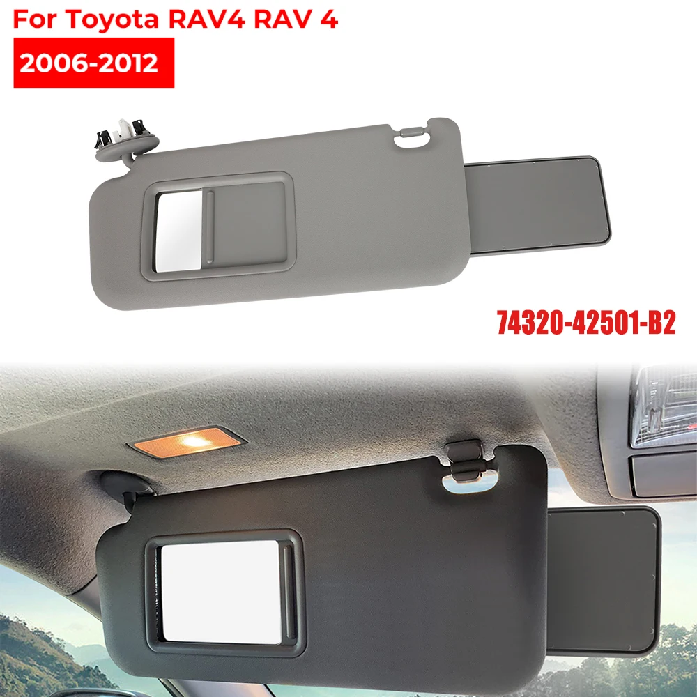 

Car Interior Front SunVisor With Lamp Driver Side Shield Sunshade For Toyota RAV4 2006 2007 2008 2009 2012 2013 74320-42501-B2