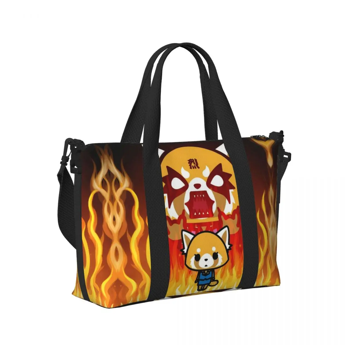 مخصص اليابان الكرتون Aggretsuko أنيمي حقيبة حمل على الشاطئ حقيبة المرأة مقصورة كبيرة شاطئ رياضة حقائب السفر