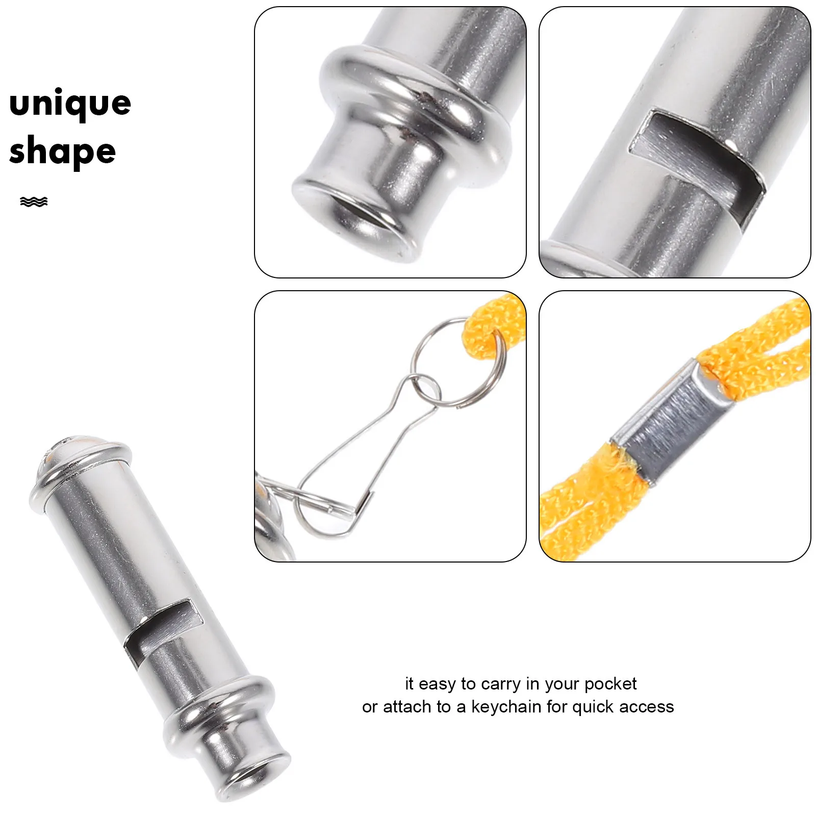 Sifflet en acier inoxydable, outil d'entraînement de survie en plein air, randonnée Camping, son clair d'urgence, utilisation polyvalente, porte-clés