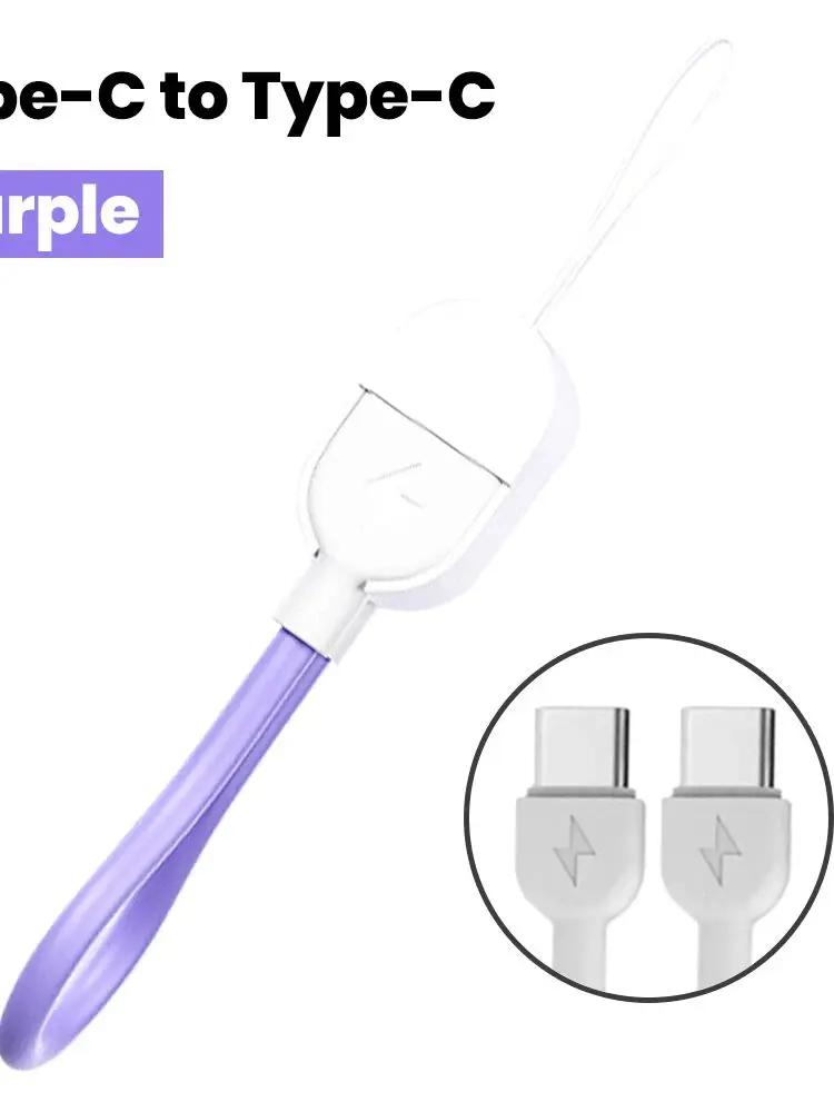 NNBILI 16CM Krótki Kabel Brelok PD 60W USB-C do USB-C Szybkie Ładowanie do iPhone 15 16 Samsung Xiaomi Power Bank Kabel USB-C do Transmisji Danych — 2
