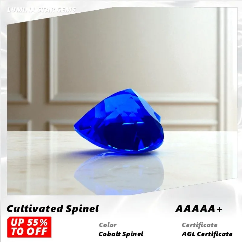 

L-Cobalt Spinel Heart Shape VVS1 Lab Grown Gemstone Charms for Advanced Jewelry Making with Certificate Wholesale Natural Colour